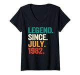 Womens Legend Since July 1982 42nd Birthday Gifts 42 Years Old V-Neck T-Shirt