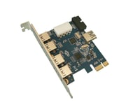 Carte PCIE USB 3.0 4 Ports EXTERNES + 3 Ports INTERNES avec CONNECTEUR Interne USB3 19 Points
