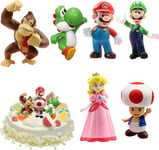 Super Mario Toys Set, 6 Pi¿¿Ces Super Mario Jouet, Mario Figure Jouets, Super Mario Figurines Pvc Jouets, Mario Pvc Toy Figures, Super Mario F¿¿Te D¿¿Coration (E)