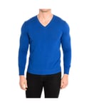 United Colors Of Benetton Mens Long sleeve round neck sweater 1P98U4163 man - Blue Cotton - Size Small