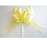 SHATCHI Large 50mm/5cm Ribbon Pull Bows for Party Wall, Gift Wraps, Christmas Trees, Wedding, Birthday Hampers Decoration Florist, Light Yellow, 10pcs