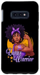Coque pour Galaxy S10e Lupus Warrior Afro Black Woman Wear Purple Ribbon Awareness