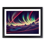 Royal Aurora Borealis H1022 Framed Print for Living Room Bedroom Home Office Décor, Wall Art Picture Ready to Hang, Black A3 Frame (46 x 34 cm)