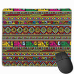 Ethnic Design with Colorful Geometrical Details Mouse Pad with Stitched Edge Computer Mouse Pad with Non-Slip Rubber Base for Computers Laptop PC Gmaing Work Mouse Pad