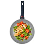 Progress BW10824EU7 Thermo Handle 24 cm Frying Pan - Non-Stick Omelette/Egg Pan, Induction Hob Fry Pan, Large Crepe Pan, Colour Changing Handle Indicates Temperature for Pre-Heating, Forged Aluminium