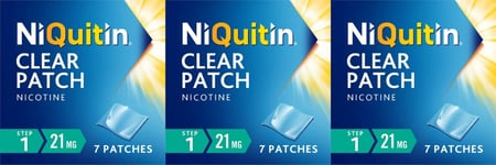 NiQuitin Clear 21mg Nicotine Patches Step 1 - 1 Week Supply 7 Patches - 3 PACKS