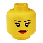 LEGO SMALL TOY BRICKS STORAGE HEAD GIRL YELLOW PLAYROOM KIDS GIRLS