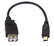 PremiumCord Câble Adaptateur USB A/Femelle - Mini 5 Broches USB/mâle 20 cm OTG