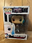 Funko Pop! Heroes No 97 Harley Quinn Vinyl Figure boxed Damaged (A03)