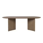 Ferm Living - Mingle Table Oval Top 220 Cm Dark Stained Oak - Träfärgad - Matbord - MDF/Trä