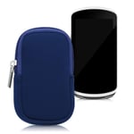 kwmobile Case Compatible with Garmin Edge 1030/1030 Plus / 1000 - Protective Zippered Pouch Holder for Bike GPS - Dark Blue