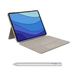Logitech Combo Touch iPad Pro 12,9 pouces (5e, 6e générations: 2021, 2022) Étui clavier et stylet numérique Logitech Crayon (USB-C, versions 2018 et ultérieures) - Clavier Français AZERTY - Sabler
