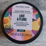 Love & Plums Sugar Body Scrub Exfoliator 250ml Vegan  The Body Shop 