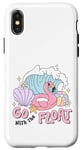 iPhone X/XS Flamingo Go With The Float Summer Pool Party Vacation Cruise Case