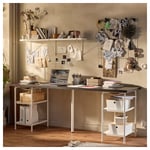 IKEA IKEA LAGKAPTEN / SPÄND skrivbord, svartbrun/vit, 200x60 cm, cm 200x60 cm