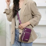 Dam Mini Crossbody Väska för Mobiltelefon - Trendig Nylon Axelväska med Myntplånbok och Plånbok