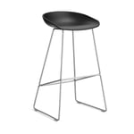 HAY About a Stool 38 High barstol 2.0 Svart-rostfritt stålstativ