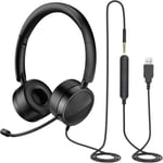 New bee USB Headset with Microphone for PC Laptop, Computer Headsets with 3.5mm