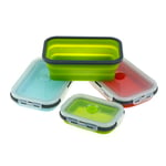 Silicone Lunch Box Portable Bowl Colorful Folding Food Lunchbox Blue M