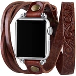 for Apple iWatch Series 9 8 7 6543 SE Ultra Wrap-Around Leather Strap 41/45/49mm