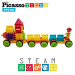 Picasso Tiles Byggbitar Bristle Blocks 103 Bitar Tåg Bitar, PTB103-TRAIN