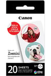Papier d'impression Canon Papier rond prédécoupé Zink pour Zoemini (40 stickers)