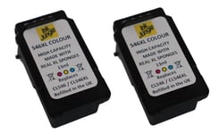 2x CL546XL Colour Refilled Ink Cartridges For Canon PIXMA TS3350 Inkjet Printer