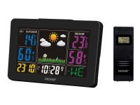 Denver WS-540BLACK, Svart, Inomhushygrometer, Inomhustermometer, Utomhushygrometer, Utomhustermometer, 20 - 90%, 0 - 50 ° C, AC/Batteri, 159 mm