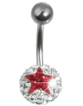 Stardom Navelpiercing - Vit/Röd