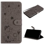 kelman Case for Oppo A53 2020/Oppo A53s/Oppo A32/Oppo A33 2020 Case Cover PU Leather Embossing Wallet Flip Phone Case [MHMF-Gray]