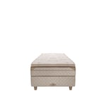 DUX - Dux 80 resårbotten/ Dux 80 resårmadrass medium/ Top Pad Bäddmadrass 90x200 cm/ Konisk läder oatmeal 12 cm - Kontinentalsängar - Beige