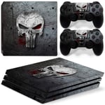 YWZQ Horror Skull Viny Decal Sticker for PS4 Pro Console + 2 Controller Skin Sticker for Playstation 4 Pro Game Accessories,K
