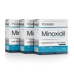Foligain Low Alcohol Minoxidil 5% Hair Regrowth Treatment For Men, 9 months