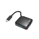 HAMA HUB USB-C/ A Gen 1, 4 Ports Black Docking Station, Plug & Play, 5 Gbps, New