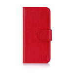 32nd Book Wallet PU Leather Flip Case Cover For Apple iPhone 5, 5S & SE (2016), Design With Card Slot and Magnetic Closure - Red