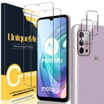 Unique Me [2+2 Pack Screen Protector Compatible with Motorola Moto G10/G30/G10 Power 6.5" Tempered Glass and Camera Lens Protector, [Anti-scratch] [9H hardness] HD Clear Protective Film