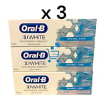 3 x 75ml Oral B 3D White Whitening Therapy Enamel Care Toothpaste