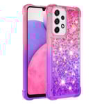 SKALO Samsung A33 5G Kvicksand Glitter Hjärtan TPU-skal - Rosa-L multifärg