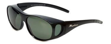 Montana Designer Fitover Sunglasses F01D in Gloss Black & Polarized G15 Green Le