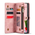 CaseMe Samsung Galaxy S24 Plus Rymligt plånboksfodral med många kortfack, rosa