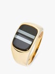 L & T Heirlooms Second Hand Men's 9ct Yellow Gold Onyx & Hematite Signet Ring