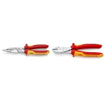 KNIPEX Pliers for Electrical Installation 1000V-insulated (200 mm) 13 86 200 & High Leverage Diagonal Cutter (200 mm) 74 06 200 SB (Product on self-Service Card/in a Blister)