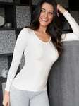 Pour Moi Second Skin Thermal Long Sleeve Top, Natural, Size 12-14, Women