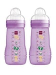 MAM EA 270ml 2 pack Baby Bottle Set- Pink, Pink