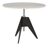 Screw Cafe Table 90 cm - White Marble/Black Base