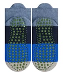 FALKE Unisex Kids Colour Block K HP Cotton Grips On Sole 1 Pair Grip socks, Blue (Denim 6666), 6-8.5