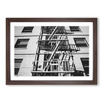 Big Box Art Architecture Building Stairway Framed Wall Art Picture Print Ready to Hang, Walnut A2 (62 x 45 cm)