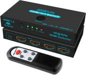 HDMI Switch 4K SGEYR 3 in 1 out HDMI Switcher 3x1 HDMI Switches Selector Box with Remote Control Supports 4K UHD 3D 1080P HDMI 1.4 for PS3/4/ Xbox/HDTV/Projecto