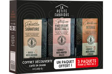 Café et thé La Petite Fabrique COFFRET DECOUVERTE GRAINS 3x250G DONT 1 OFFERT