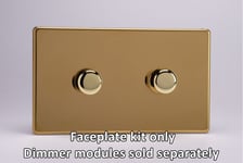 Varilight WDVD2S Matrix Faceplate Kit, screwless polished brass, 2-gang